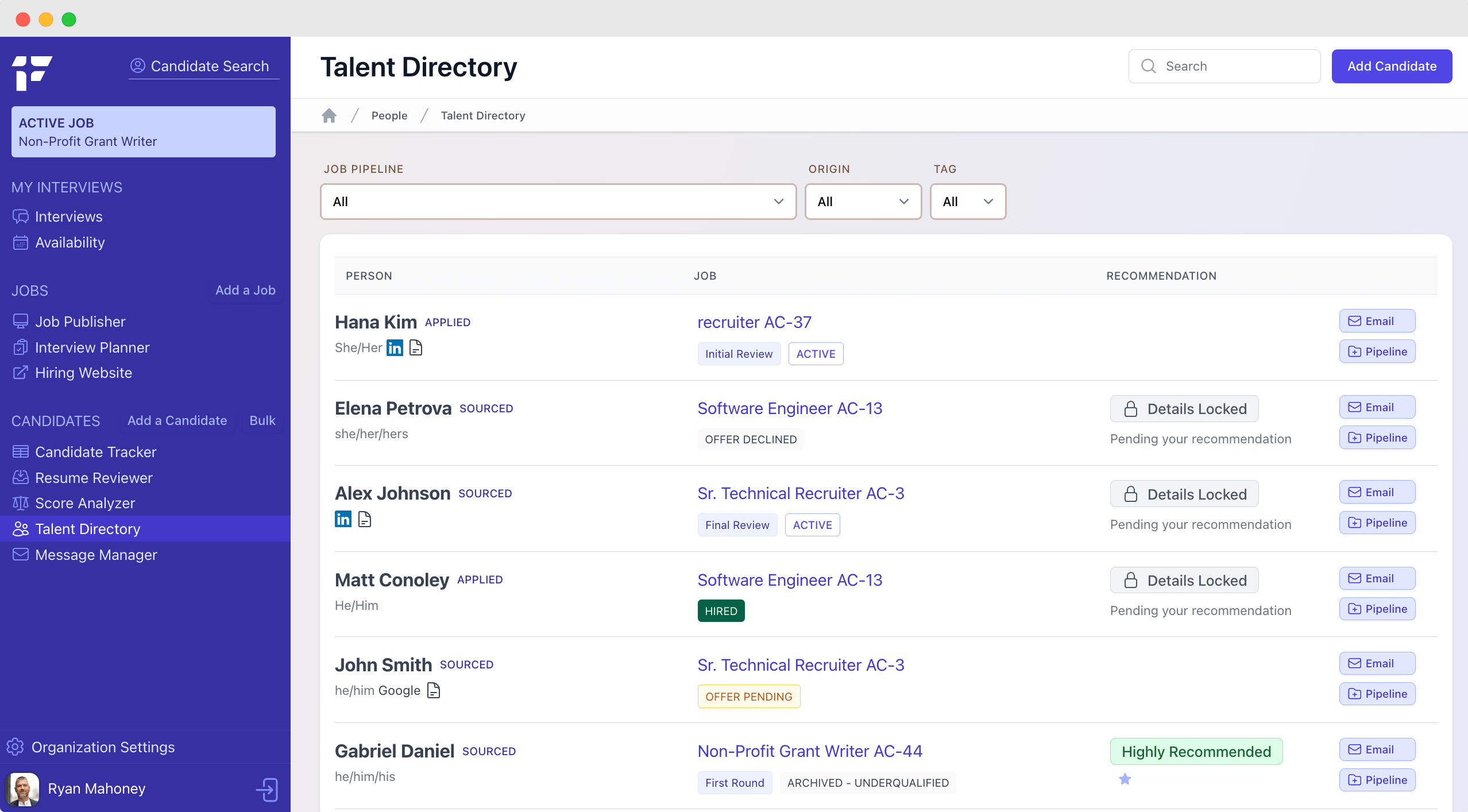 Talent Directory screenshot